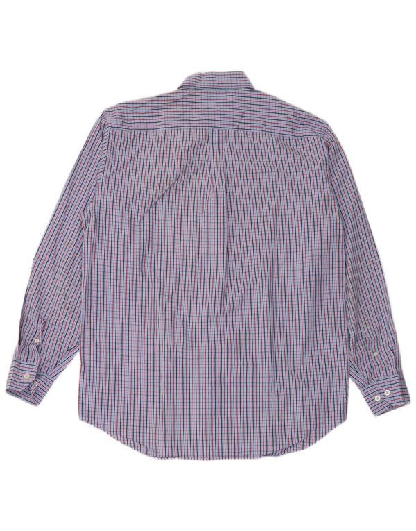 ELLESSE Mens Shirt Medium Blue Check Cotton