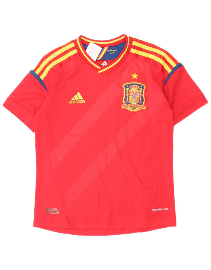 Adidas Boys Climacool T-Shirt Top 7-8 ετών με κόκκινο ριγέ πολυεστέρα