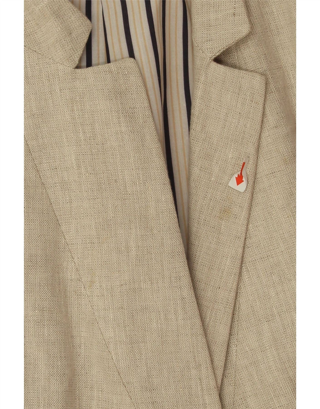 ZARA Womens 1 Button Blazer Jacket UK 12 Medium Beige Linen Vintage Zara and Second-Hand Zara from Messina Hembry 