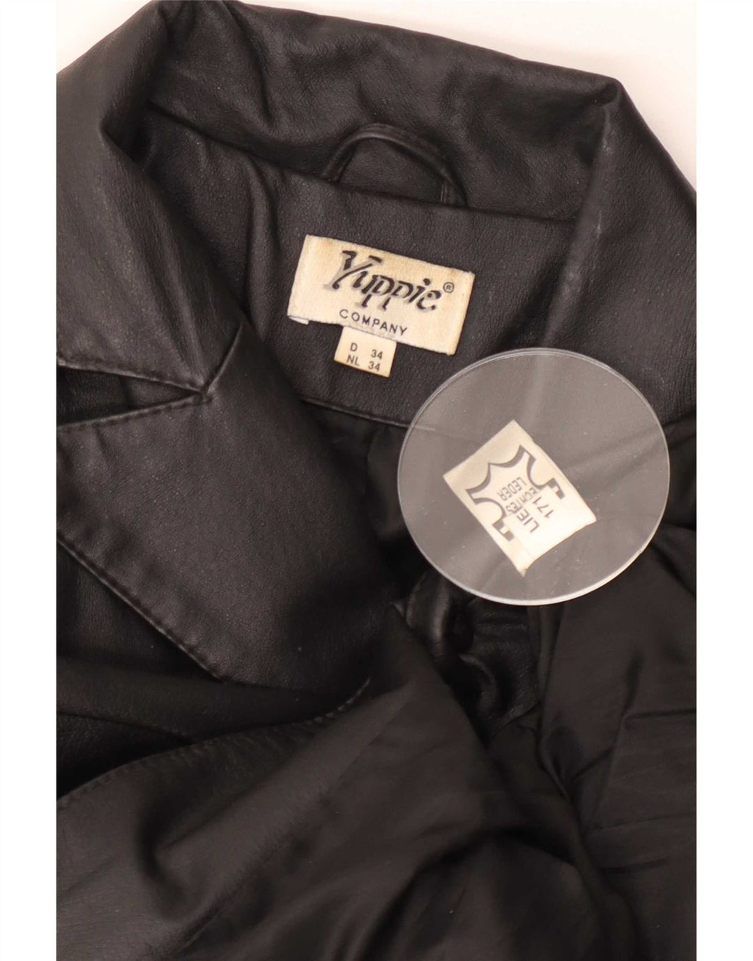 Yuppie Γυναικείο Δερμάτινο Παλτό EU 34 XS Μαύρο