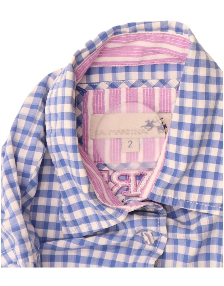 Γυναικείο γραφικό πουκάμισο La Martina UK 12 Medium Blue Gingham