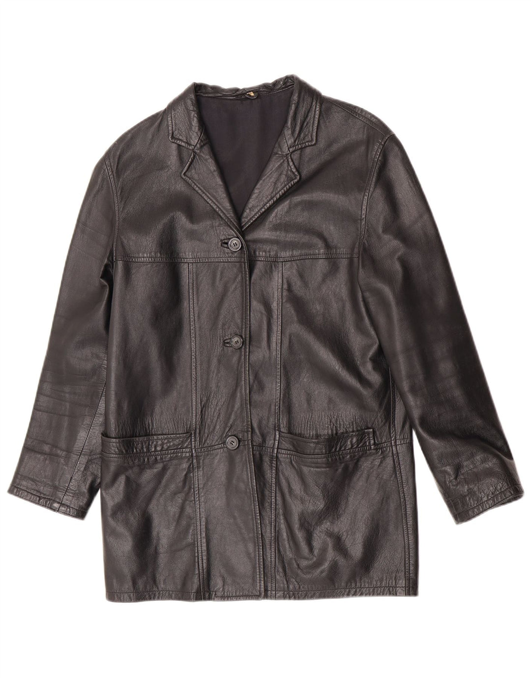 Vintage Γυναικείο Δερμάτινο Μπουφάν IT 42 Medium Black Leather