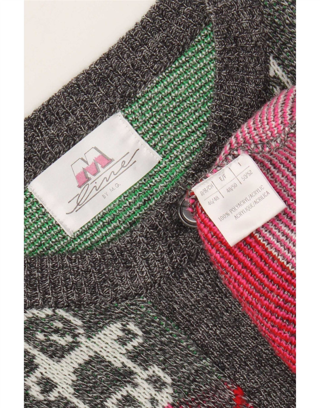 Vintage γυναικεία ζακέτα πουλόβερ IT 50/52 XL Πολύχρωμο Argyle/Διαμάντι