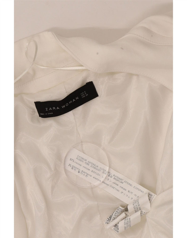 Zara Γυναικείο Open Blazer Jacket UK 10 Small White