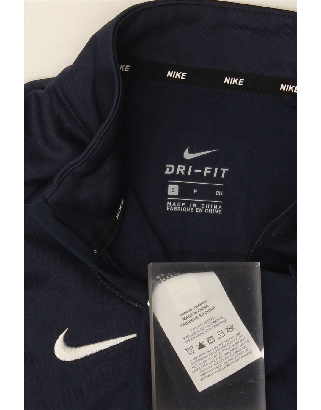 Ανδρικό φούτερ Nike Dri Fit με φερμουάρ με λαιμόκοψη, μικρό ναυτικό πολυεστέρα
