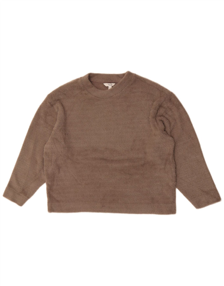 Marks & Spencer Γυναικείο πουλόβερ μεγάλου μεγέθους Crew Neck Jumper UK 16 Large Beige