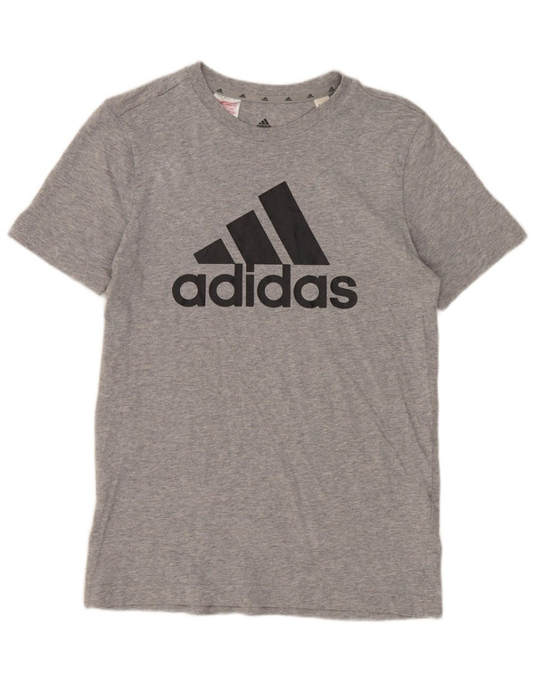 Adidas Boys Graphic T-Shirt Top 13-14 ετών Γκρι βαμβακερό