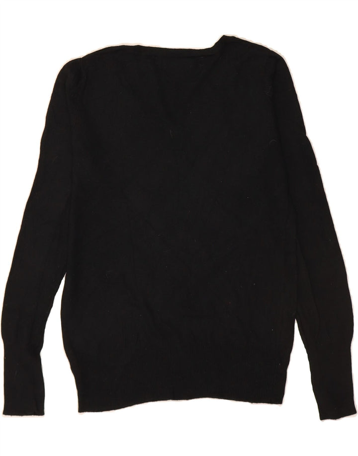 MOSSIMO Womens V-Neck Jumper Sweater UK 12 Medium Black Nylon Vintage Mossimo and Second-Hand Mossimo from Messina Hembry 