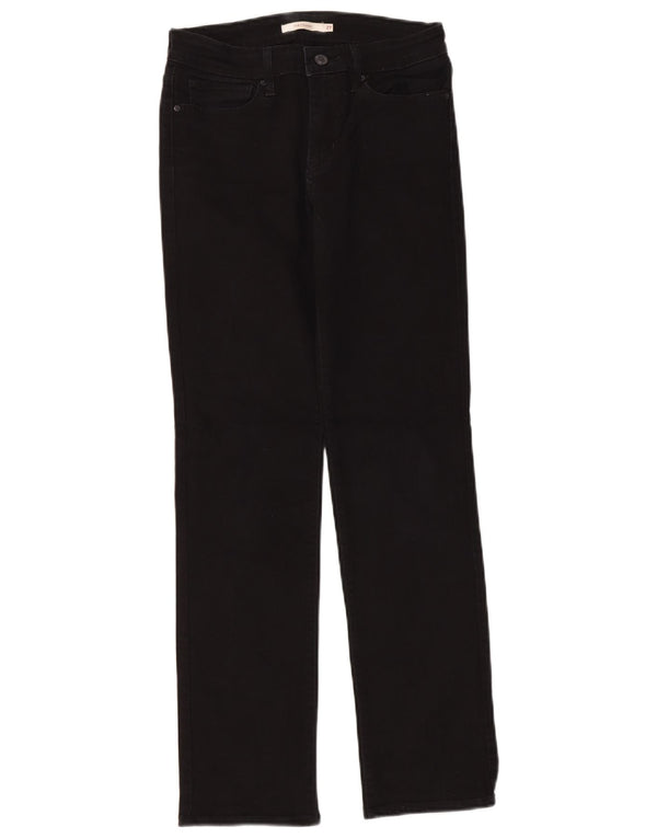 Levi's Womens 714 Straight Jeans W27 L30 Μαύρο Βαμβακερό