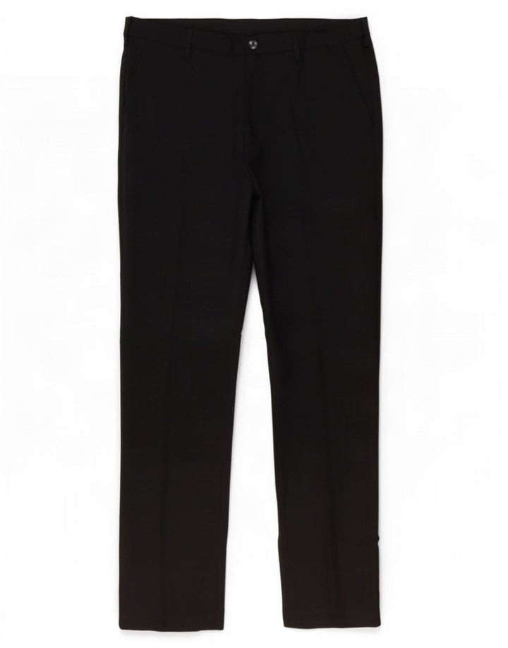 Marks & Spencer Ανδρικό παντελόνι Chino με κανονική εφαρμογή W34 L33 μαύρο πολυεστέρα