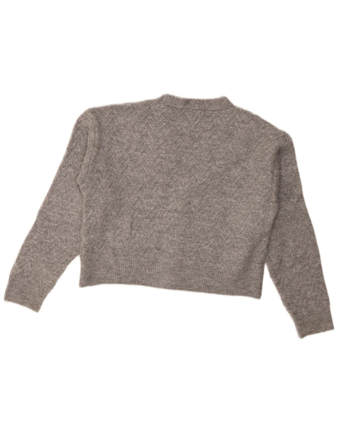 Zara Γυναικεία Ζακέτα Crop UK 14 Ακρυλικό μεσαίου γκρι