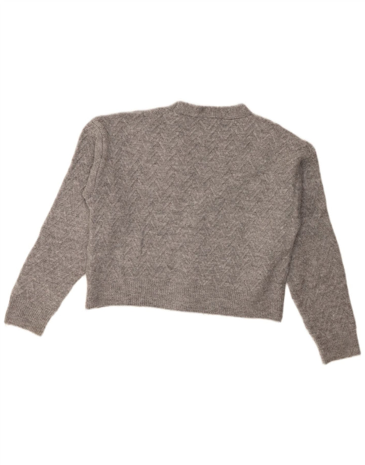 Zara Γυναικεία Ζακέτα Crop UK 14 Ακρυλικό μεσαίου γκρι