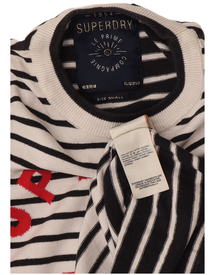 Superdry Γυναικείο πουλόβερ με λαιμόκοψη μεγάλου μεγέθους UK 10 Small White