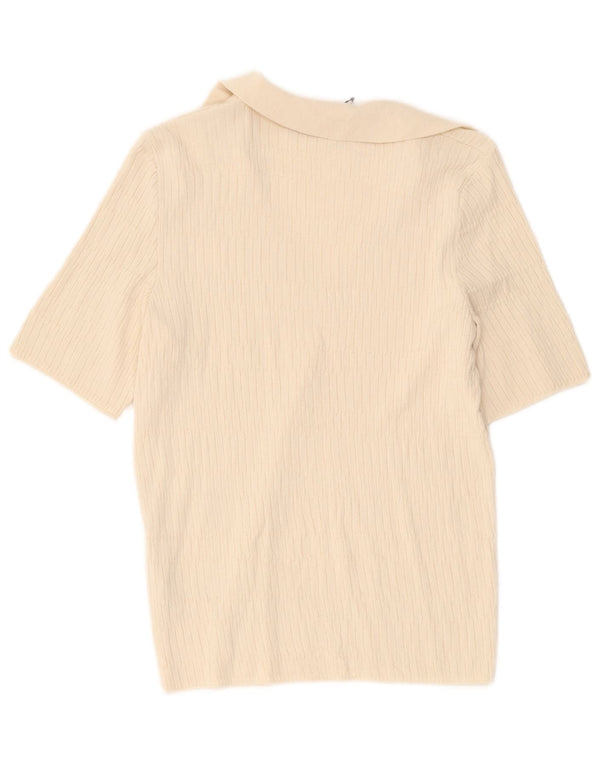 Marks & Spencer Γυναικείο πουκάμισο πόλο UK 6 XS Off White Viscose