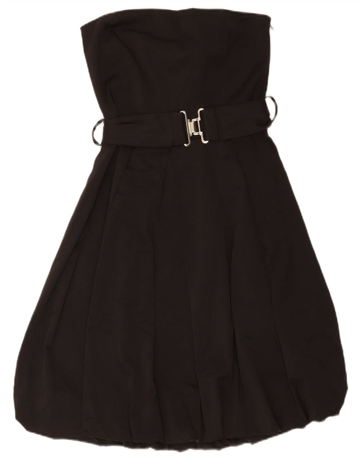 Zara Γυναικείο φόρεμα φούσκα στράπλες UK 10 Small Black Polyester
