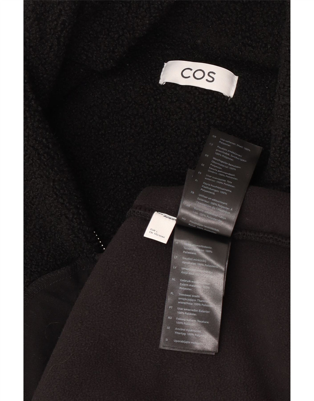 Cos Ανδρικό φερμουάρ Fleece Jumper με μεγάλο μαύρο πολυεστέρα