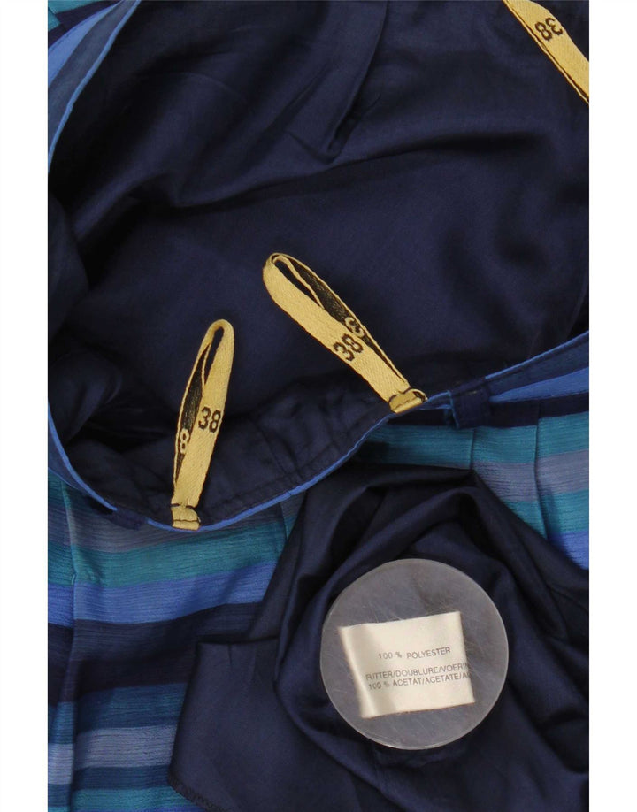 Vintage γυναικεία φούστα A-Line EU 38 Medium W28 Blue ριγέ πολυεστέρας