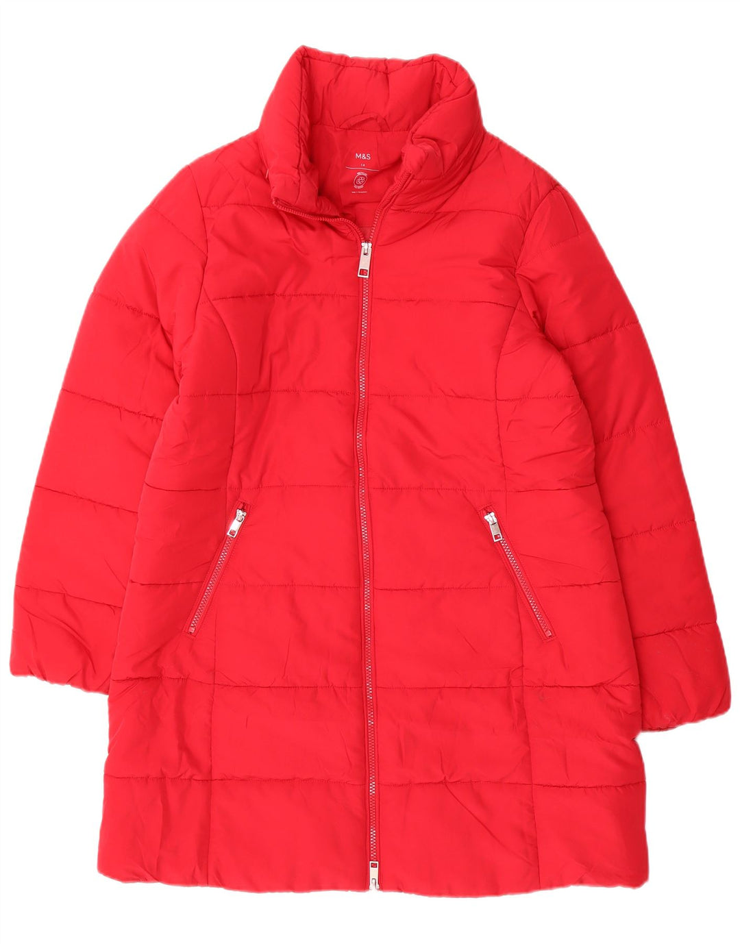 Marks & Spencer Γυναικείο παλτό UK 14 Large Red Polyester