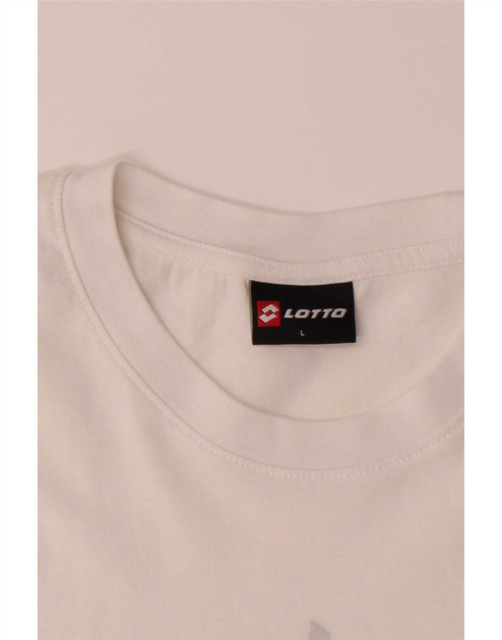 Lotto Ανδρικό γραφικό T-Shirt Top μεγάλο λευκό βαμβακερό