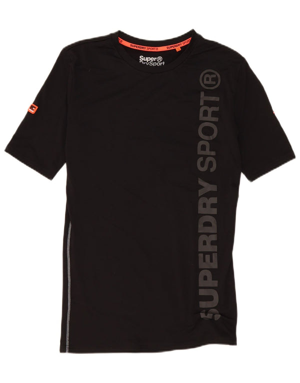 Ανδρικό γραφικό μπλουζάκι Superdry Sports Fit Top Small Black Polyester Sports