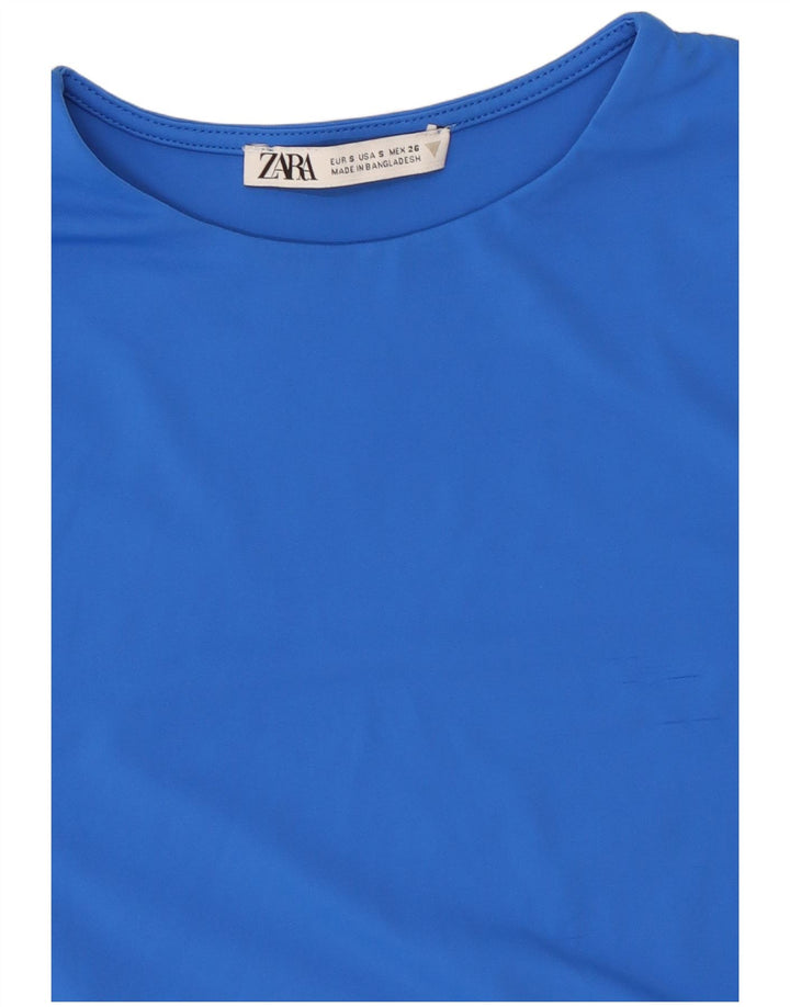 Zara Γυναικείο T-Shirt T-Shirt Top UK 8 Small Blue