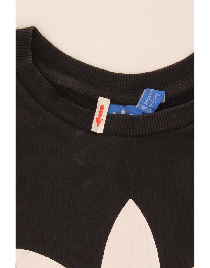 Γυναικείο Φούτερ Adidas Graphic Jumper UK 12 μεσαίο μαύρο βαμβακερό