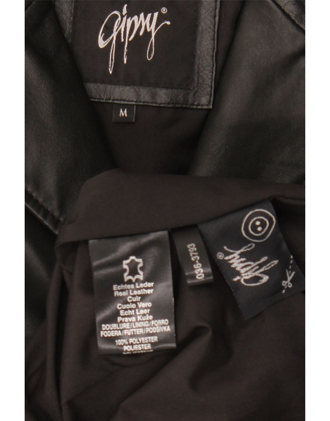 Gipsy Γυναικείο Δερμάτινο Παλτό UK 12 Medium Black Leather