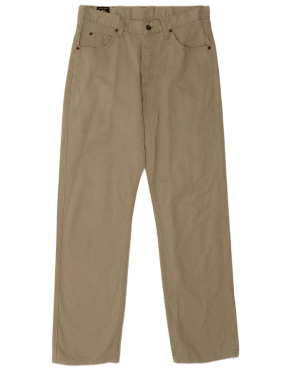 Lee Mens Chicago Straight Jeans W32 L30 Khaki Cotton