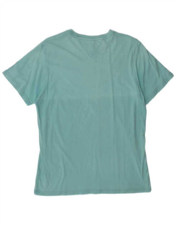 Tommy Hilfiger Ανδρικό γραφικό T-Shirt Top Μικρό Μπλε Βαμβακερό