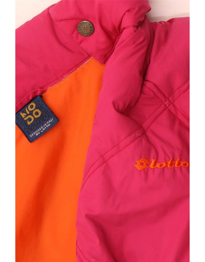 Lotto Womens Hooded Padded Jacket UK 12 Medium Pink