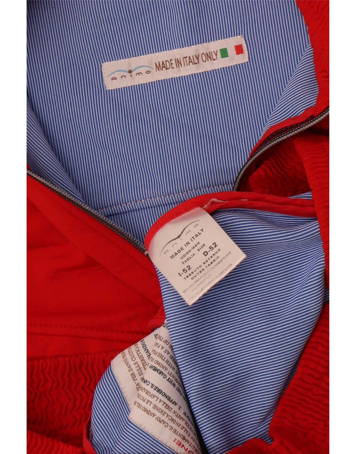 Vintage Mens Utility Jacket IT 52 XL Red Polyurethane