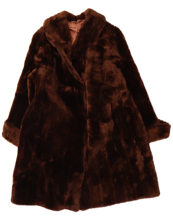 Vintage Γυναικείο Πανωφόρι από Faux Fur UK 14 Large Brown