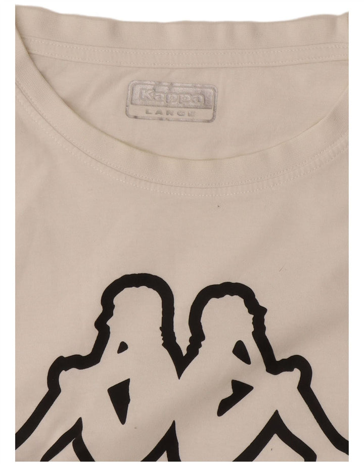 Ανδρικό γραφικό T-Shirt Kappa Top Large White