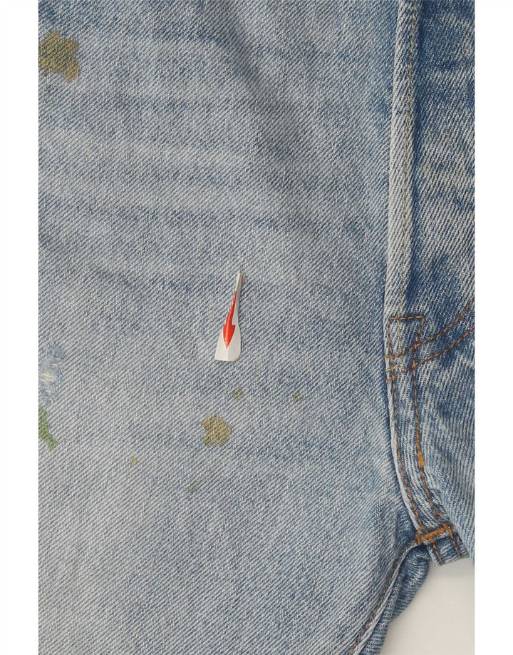 Levi's Mens 501 Distressed Straight Jeans W30 L34 Μπλε βαμβακερό