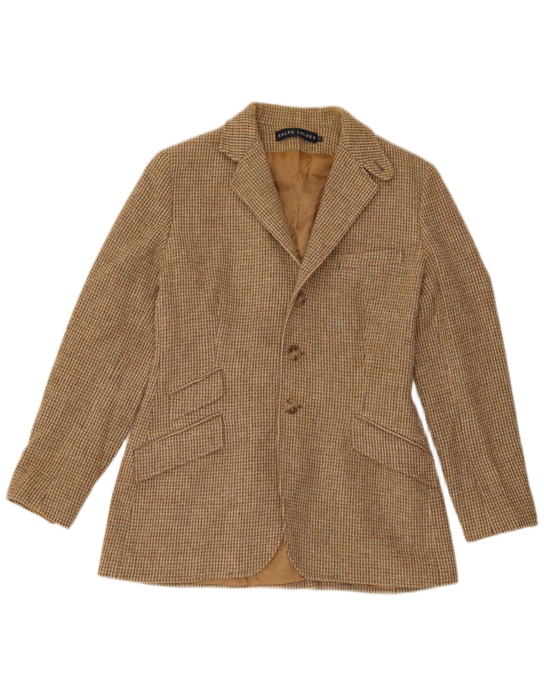 Ralph Lauren Γυναικείο σακάκι σακάκι με 3 κουμπιά US 10 Large Brown Check