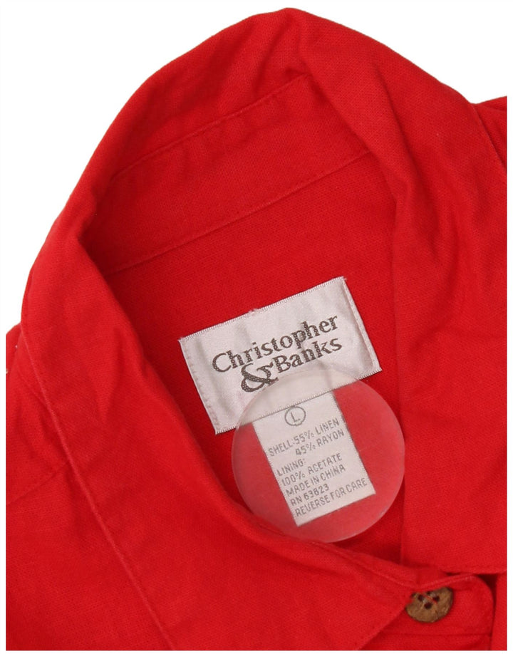 Cristopher & Banks Γυναικείο Bomber Jacket UK 16 Large Red Len