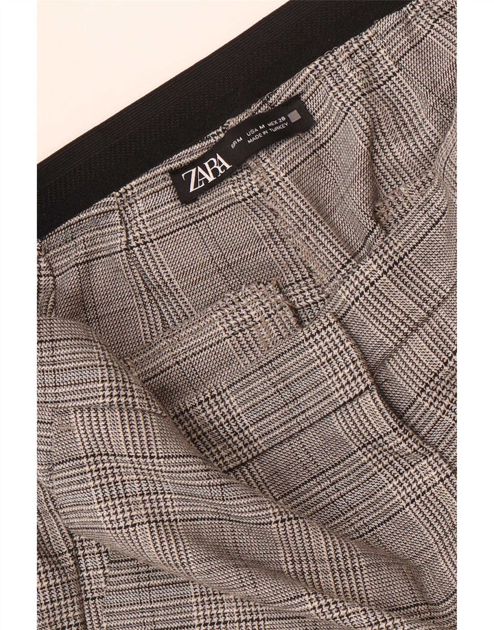 Zara Γυναικείο Slim παντελόνι Chino Medium W28 L28 Grey Houndstooth
