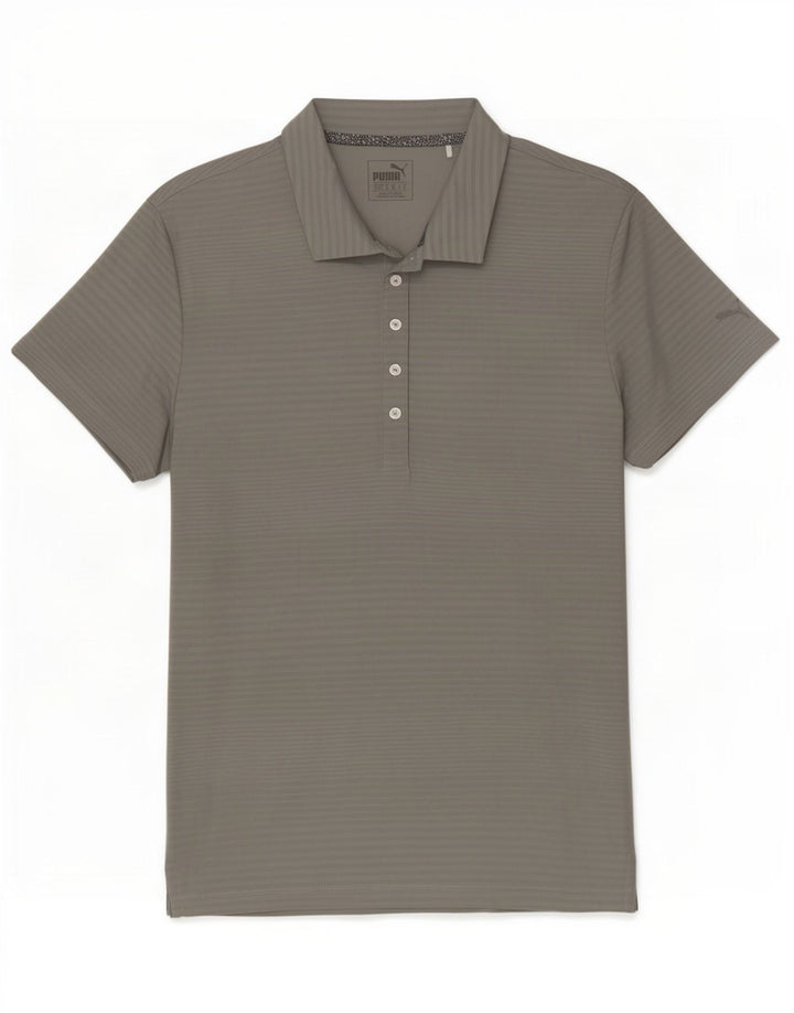 Puma Γυναικείο πουκάμισο πόλο UK 16 Large Grey Pinstripe Polyester