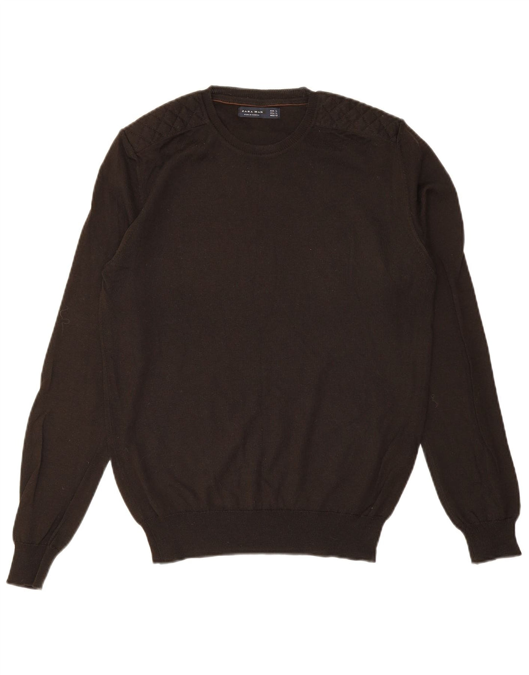 Ανδρικό πουλόβερ ZARA Crew Neck Jumper Μεγάλο Καφέ Ακρυλικό