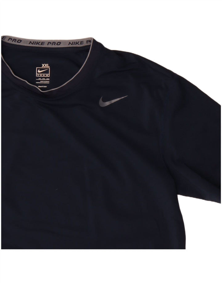 Nike Boys T-shirt Top 14-15 ετών 2XL Navy Blue Polyester