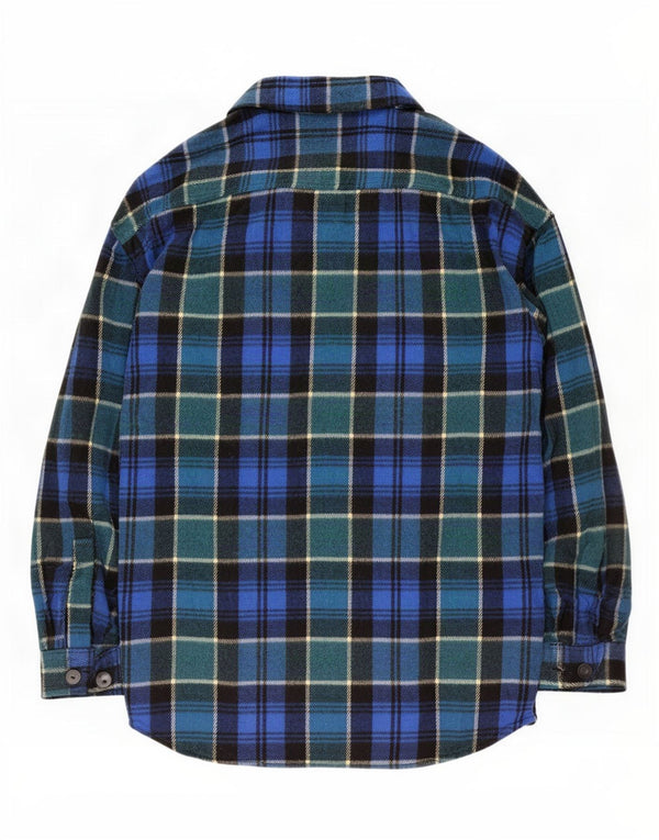 Zara Γυναικείο Φανελένιο Πουκάμισο UK 10 Small Blue Check Cotton