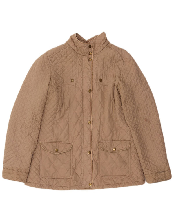 Wallis Womens Petite Quilted Jacket UK 14 Large Beige Polyester