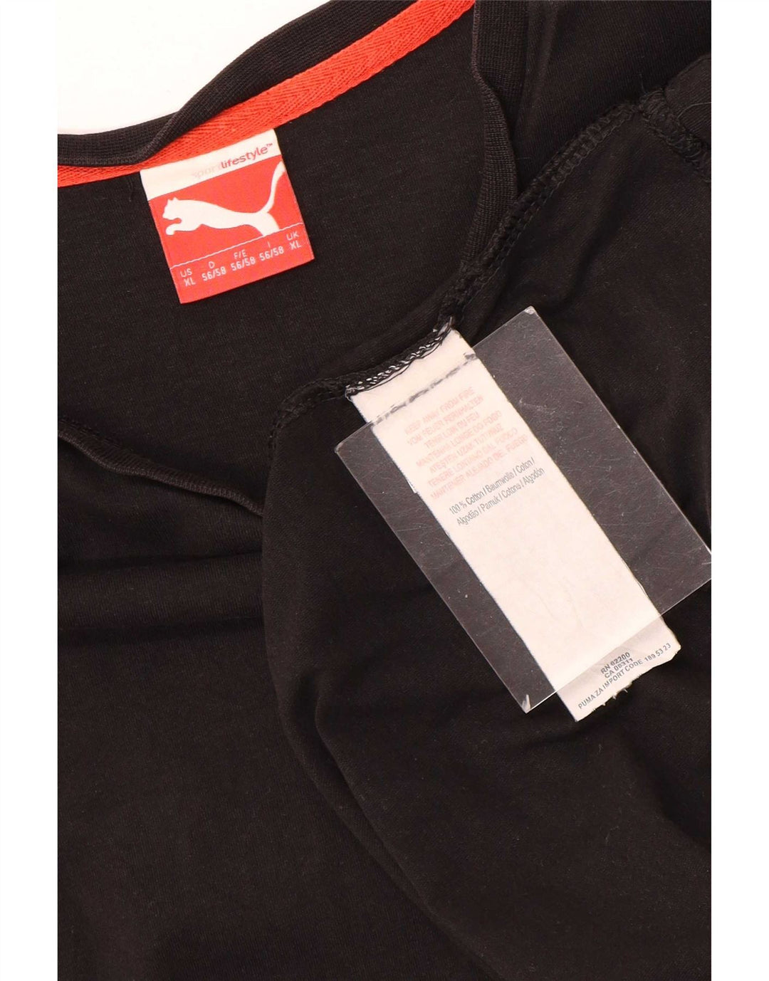 Puma Ανδρικό T-Shirt Top XL Μαύρο βαμβακερό