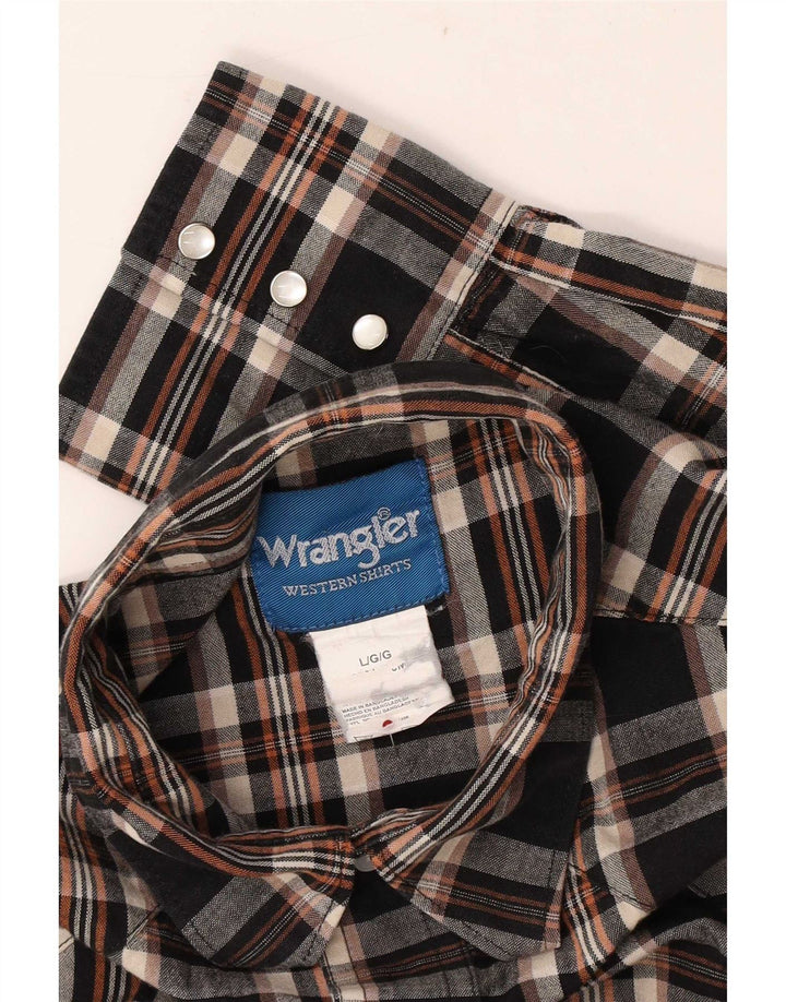 Ανδρικό φανελένιο πουκάμισο Wrangler μεγάλο μαύρο καρό
