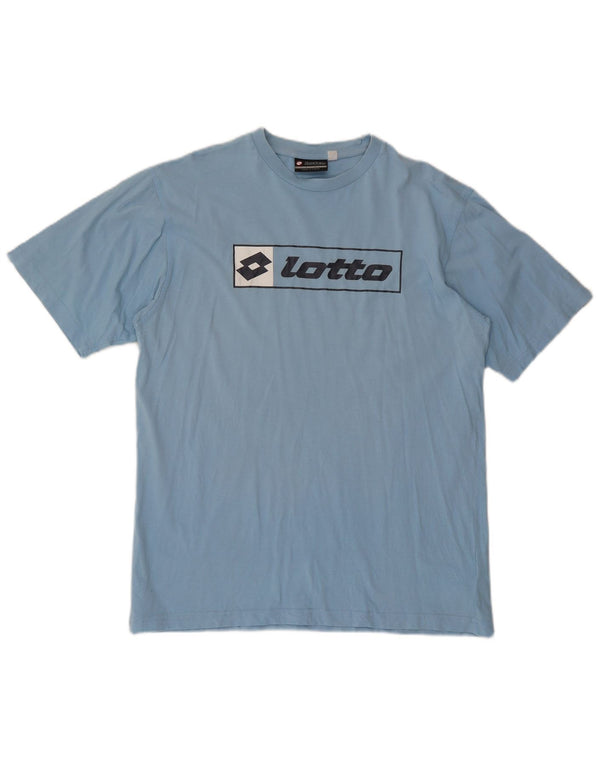 Lotto Mens Graphic T-Shirt Top Medium Blue Cotton