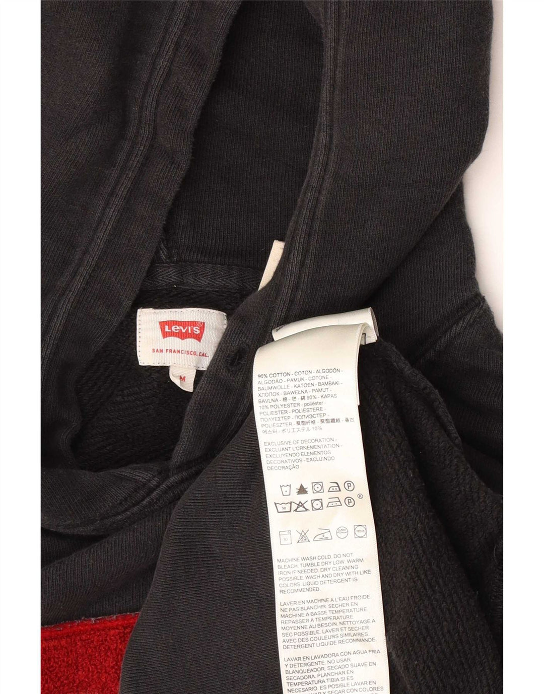 Ανδρικό γραφικό κουκούλα Levi's, μεσαίο μαύρο βαμβακερό