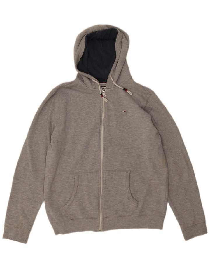 Ανδρικό πουλόβερ με κουκούλα με φερμουάρ Tommy Hilfiger με μεγάλο γκρι φλιτζάνι
