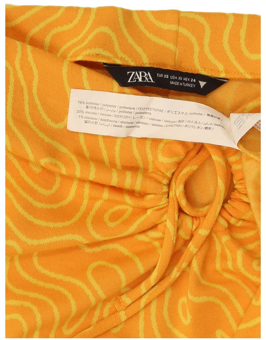 Zara Γυναικεία Midi Φούστα XS W26 Κίτρινο γεωμετρικό πολυεστέρα