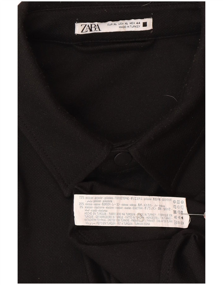Ανδρικό πουκάμισο Zara XL Μαύρο Πολυεστέρα