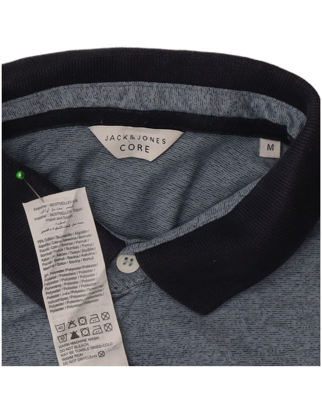 Jack & Jones Ανδρικό κοντομάνικο μπλουζάκι πόλο με κανονική εφαρμογή, σε μεσαίο μπλε φλύκταινα